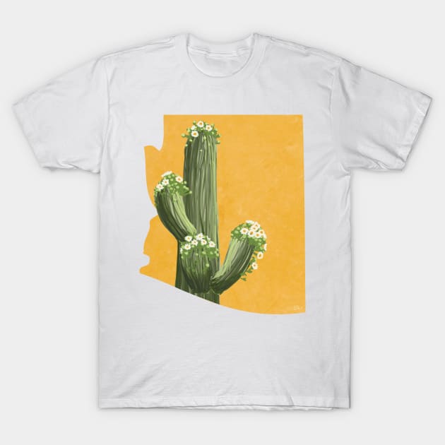 Arizona Saguaro Cactus Blossom T-Shirt by Lavenderbuttons